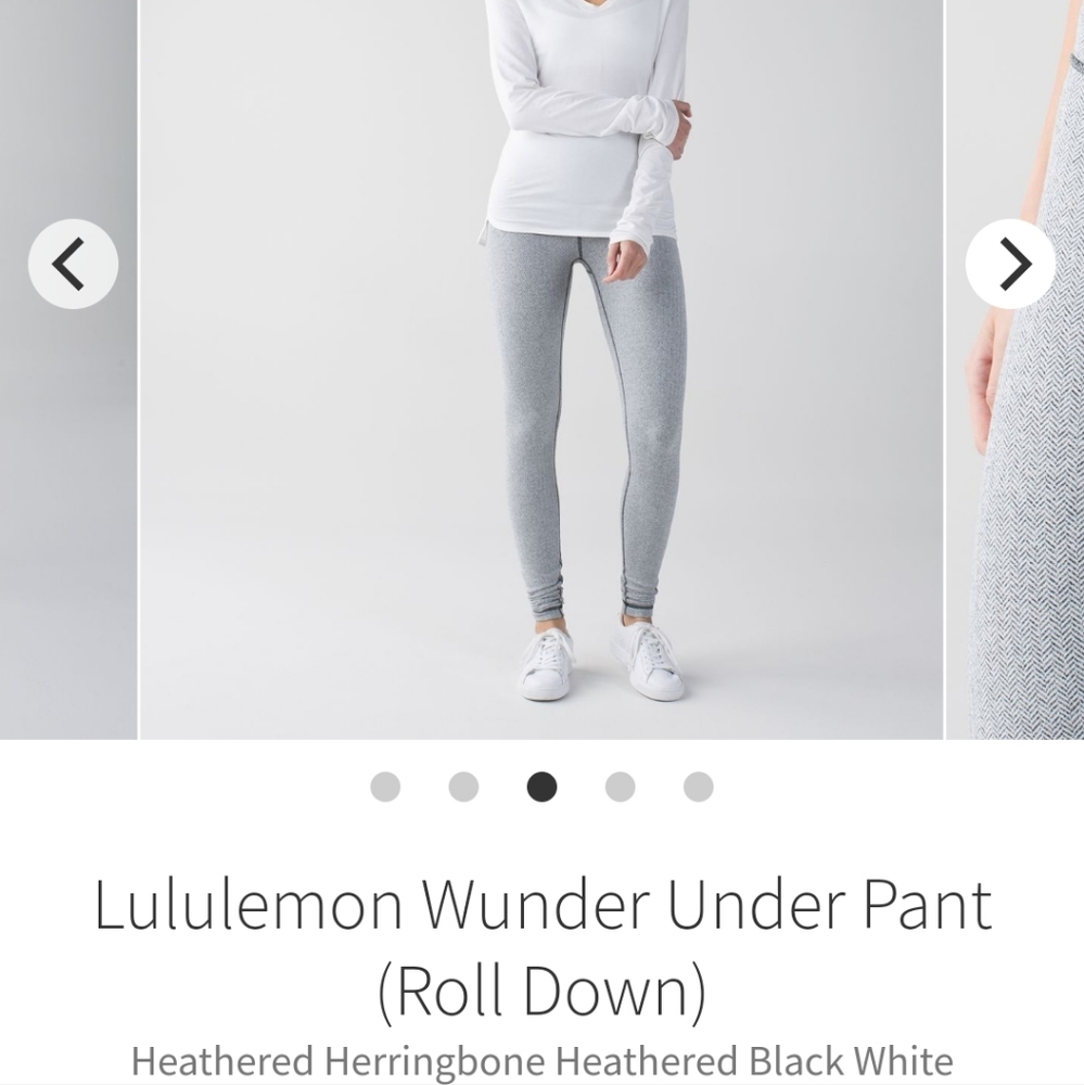 Lululemon Wunder Under Pant (Roll Down) - Heathered Herringbone Heathered Black